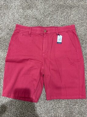 johnnie-O Red Flat Front Chino Shorts